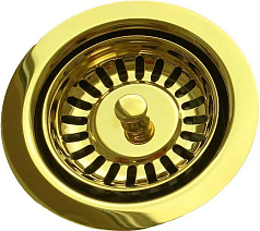 Металлическая горловина в сборе с ситечком для вставки Bone Crusher LB9143+LB9138 глянцевое золото