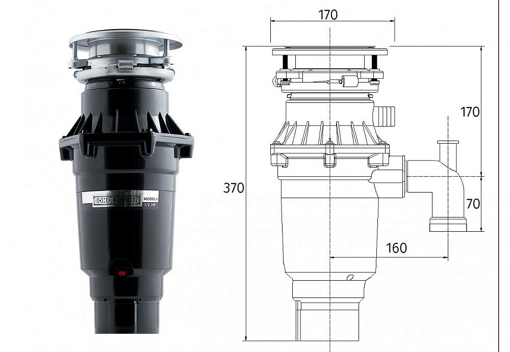 Измельчитель пищевых отходов Bone Crusher BC 810-Slim Line preview 4